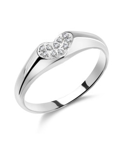 Pretty Heart Silver Ring NSR-820